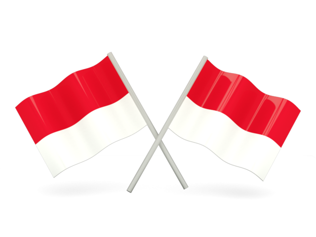 Two wavy flags. Download flag icon of Monaco at PNG format