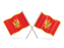 Montenegro. Two wavy flags. Download icon.