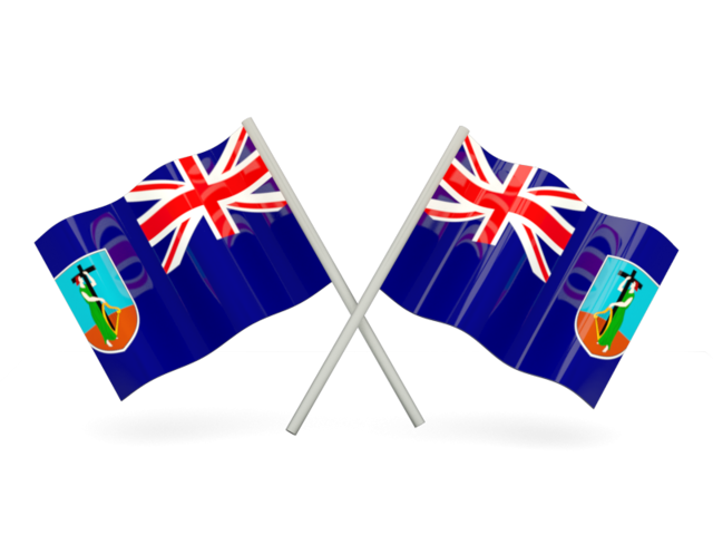 Two wavy flags. Download flag icon of Montserrat at PNG format