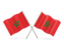 Morocco. Two wavy flags. Download icon.