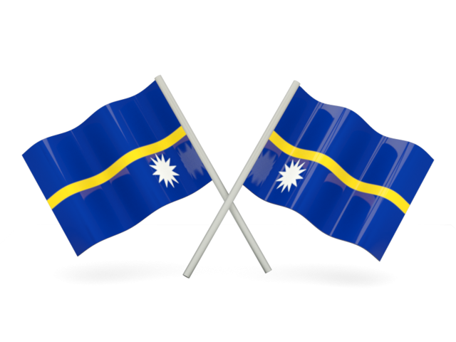 Two wavy flags. Download flag icon of Nauru at PNG format