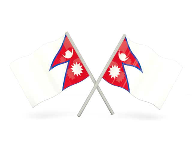 Two wavy flags. Download flag icon of Nepal at PNG format