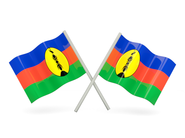 Two wavy flags. Download flag icon of New Caledonia at PNG format