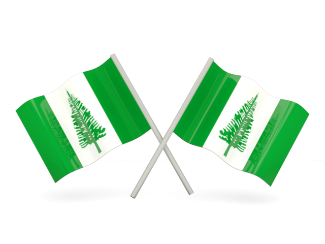 Two wavy flags. Download flag icon of Norfolk Island at PNG format