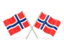 Norway. Two wavy flags. Download icon.