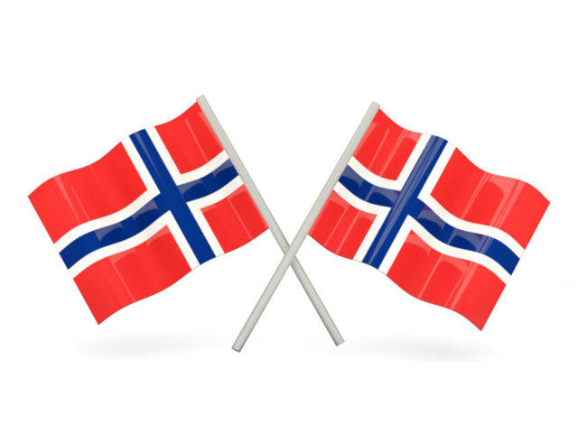 Two wavy flags. Download flag icon of Norway at PNG format