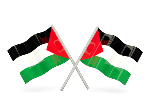 Two wavy flags. Download flag icon of Palestinian territories at PNG format