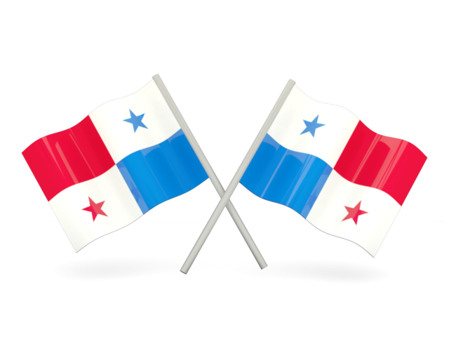 Two wavy flags. Download flag icon of Panama at PNG format