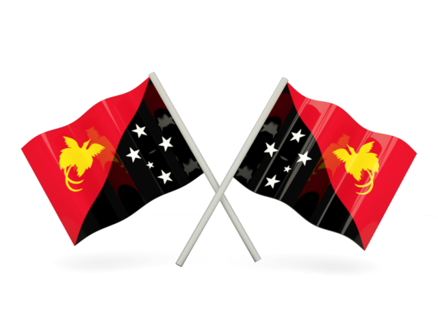 Two wavy flags. Download flag icon of Papua New Guinea at PNG format