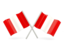 Peru. Two wavy flags. Download icon.