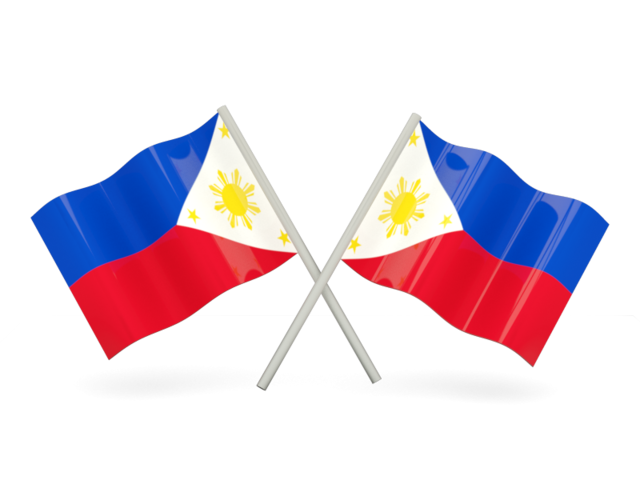 Two wavy flags. Download flag icon of Philippines at PNG format