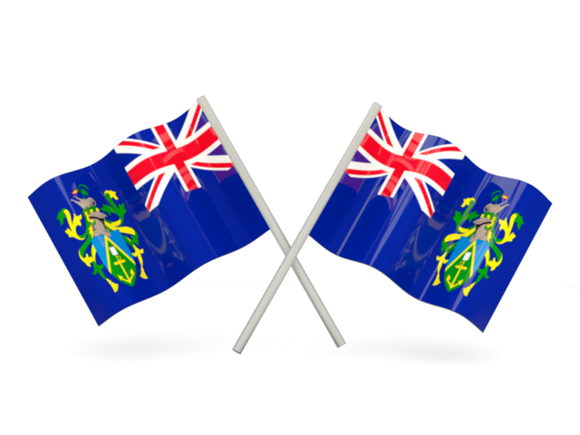 Two wavy flags. Download flag icon of Pitcairn Islands at PNG format