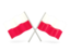 Poland. Two wavy flags. Download icon.