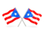 Puerto Rico. Two wavy flags. Download icon.