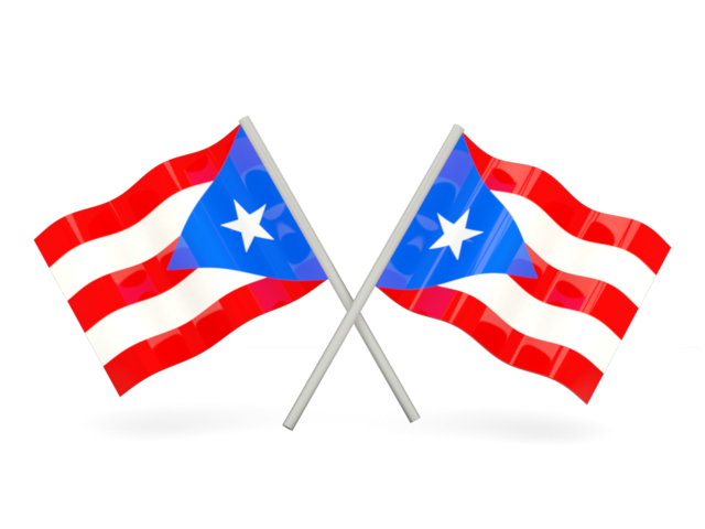 Two wavy flags. Download flag icon of Puerto Rico at PNG format