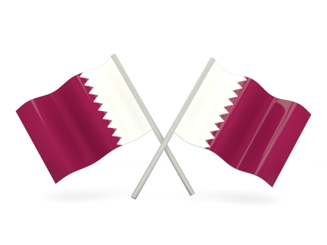 Two wavy flags. Download flag icon of Qatar at PNG format
