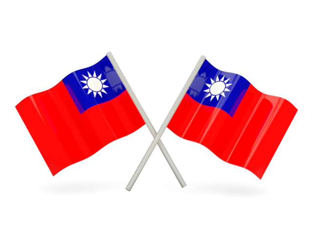 Two wavy flags. Download flag icon of Taiwan at PNG format