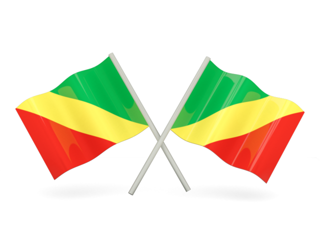 Two wavy flags. Download flag icon of Republic of the Congo at PNG format