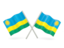 Rwanda. Two wavy flags. Download icon.