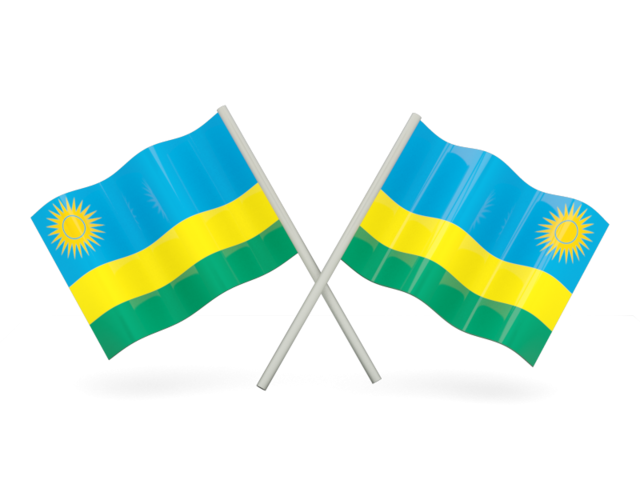 Two wavy flags. Download flag icon of Rwanda at PNG format