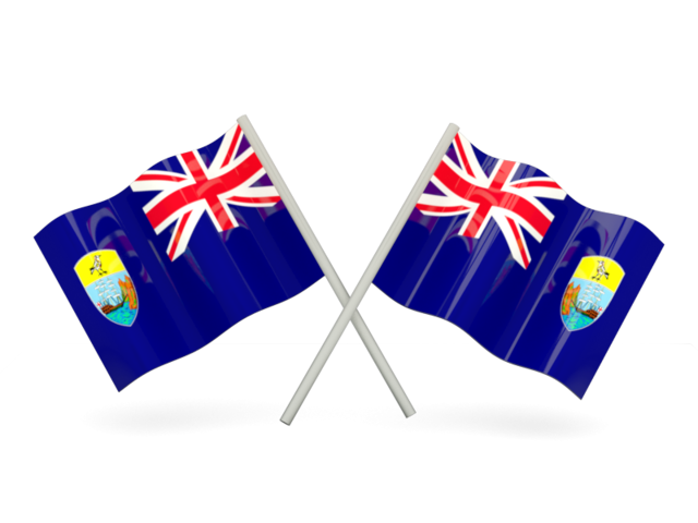 Two wavy flags. Download flag icon of Saint Helena at PNG format