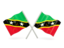 Saint Kitts and Nevis. Two wavy flags. Download icon.