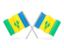 Saint Vincent and the Grenadines. Two wavy flags. Download icon.