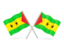 Sao Tome and Principe. Two wavy flags. Download icon.