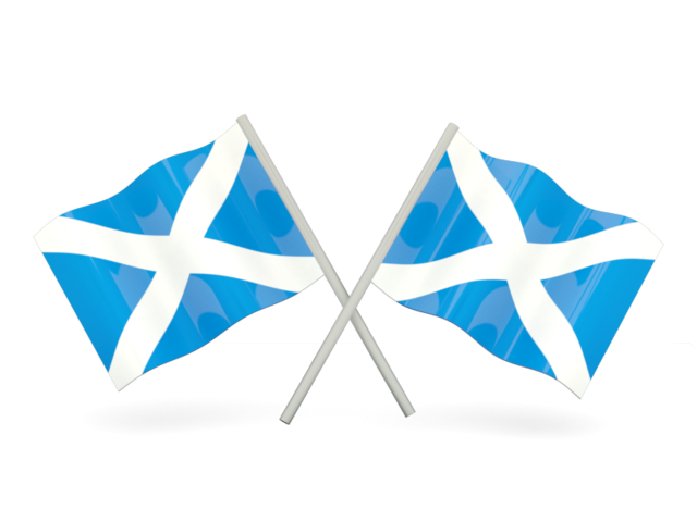 Two wavy flags. Download flag icon of Scotland at PNG format