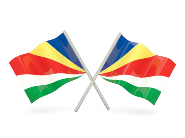 Two wavy flags. Download flag icon of Seychelles at PNG format