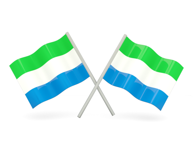 Two wavy flags. Download flag icon of Sierra Leone at PNG format
