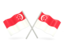Singapore. Two wavy flags. Download icon.