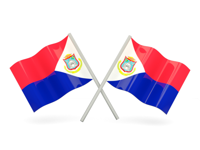 Two wavy flags. Download flag icon of Sint Maarten at PNG format