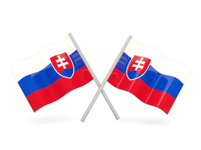 Two wavy flags. Illustration of flag of Slovakia