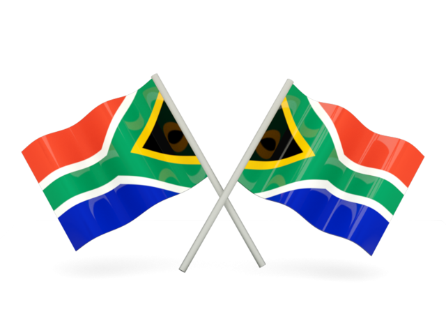Two wavy flags. Download flag icon of South Africa at PNG format