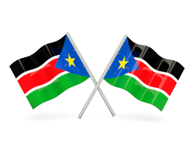Two wavy flags. Download flag icon of South Sudan at PNG format