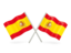 Spain. Two wavy flags. Download icon.