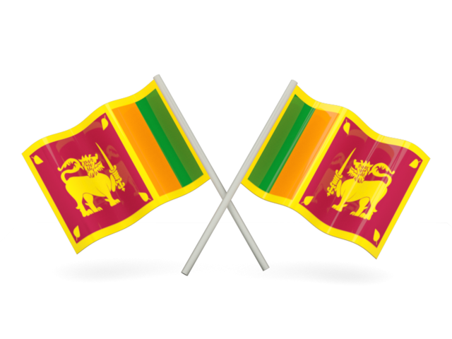 Два волнистых флага. Скачать флаг. Шри-Ланка