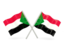 Sudan. Two wavy flags. Download icon.