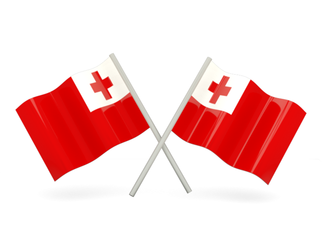 Two wavy flags. Download flag icon of Tonga at PNG format