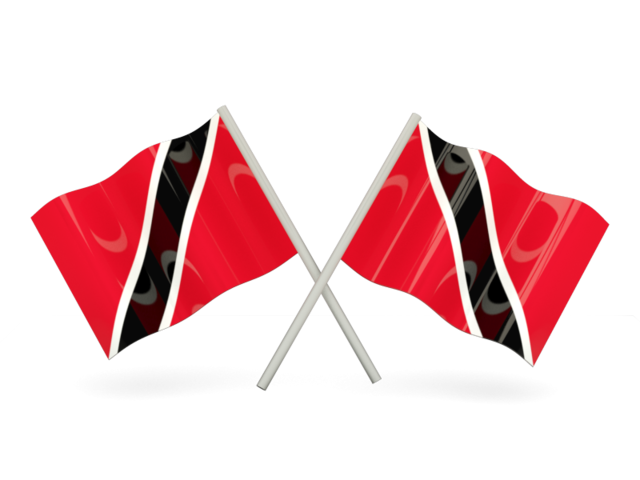 Two wavy flags. Download flag icon of Trinidad and Tobago at PNG format