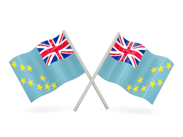 Two wavy flags. Download flag icon of Tuvalu at PNG format
