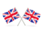 United Kingdom. Two wavy flags. Download icon.