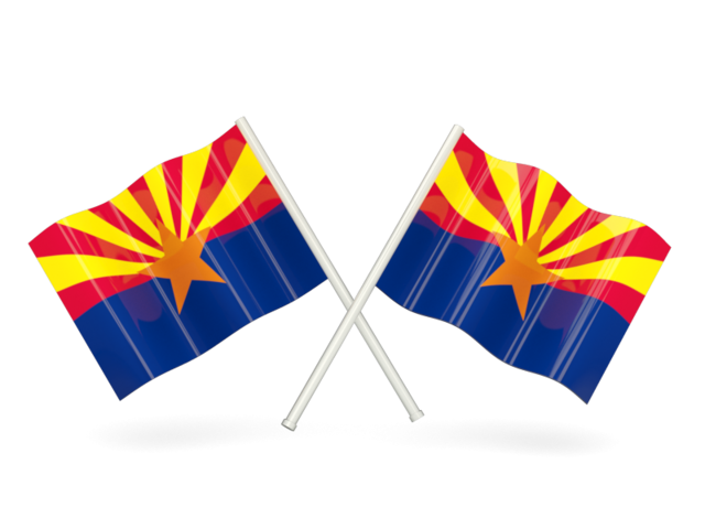 Two wavy flags. Download flag icon of Arizona