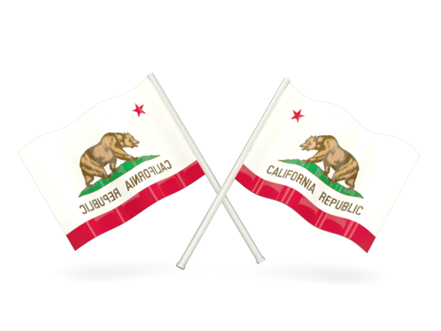 Two wavy flags. Download flag icon of California