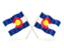 Flag of state of Colorado. Two wavy flags. Download icon