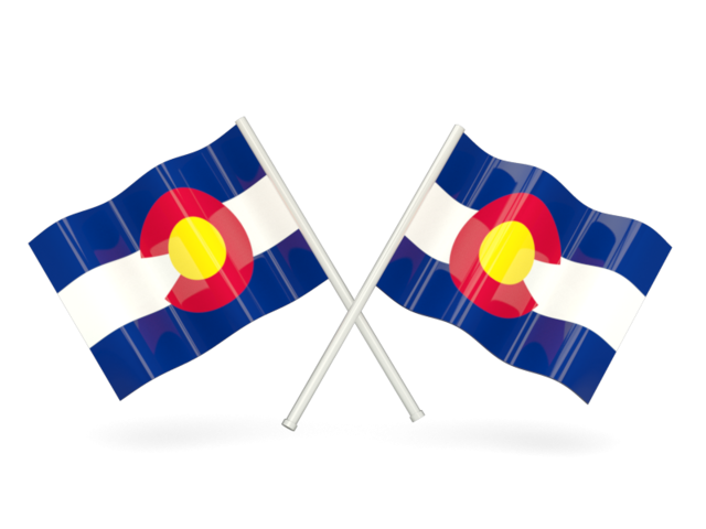 Two wavy flags. Download flag icon of Colorado