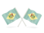 Flag of state of Delaware. Two wavy flags. Download icon