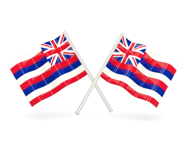 Two wavy flags. Download flag icon of Hawaii