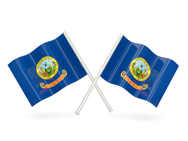 Two wavy flags. Download flag icon of Idaho